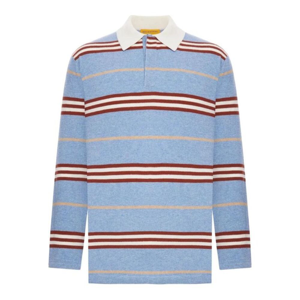 GUEST IN RESIDENCE Striped Long Sleeve Rugby Shirt Men BLUE T-Shirts